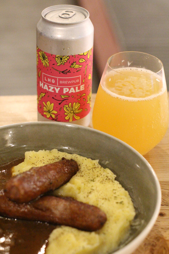 Sausage and mash with beer pairing